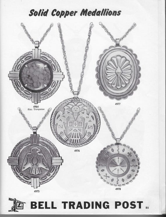 1950s Bell Trading Post Solid Copper Kachina Pend… - image 7