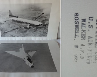TWO Vintage Official US Air Force-Walker Air Force Base-Aircraft Original Photographs Stamped Official Copies Roswell NM 12" x 20"