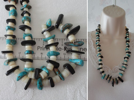 Fabulous Vintage Navajo Triangular Turquoise & Coral Native American Jewelry Silver Necklace Old Fabulous Vintage Navajo Triangular Turquoise & Coral Native American Jewelry Silver Necklace Old