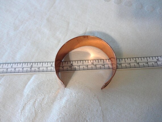 Vintage Solid Copper & Brass Cuff Bracelet Artisa… - image 8