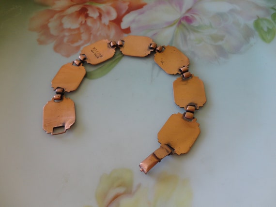Vintage Solid Copper Native American Panel Link B… - image 7
