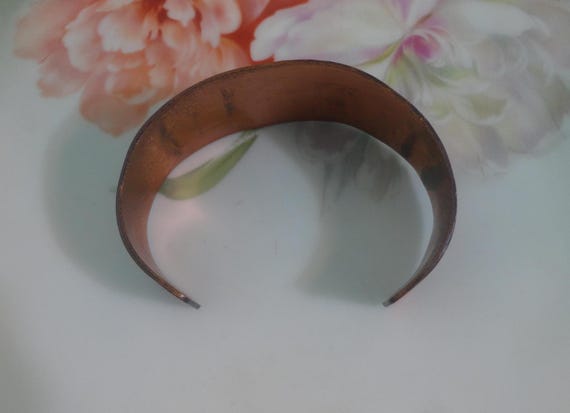 Vintage Solid Copper Cuff Traditional Native Amer… - image 5