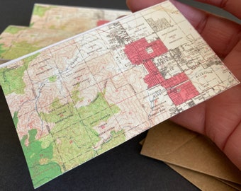 Caja de regalo de Palm Springs Mini tarjetas-Vintage Palm Springs CA-Caliente-Acir Creek-Vintage Tag-Coachella-Vintage Maps-Vintage Cards