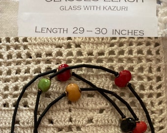 Gafas correa/cordón-Fair-Trade Kazuri y Matte Miyuki Beads-29-30 pulgadas-en caja de regalo