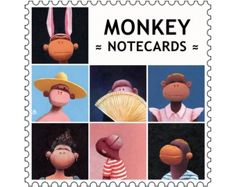 Note Card 3-pack MONKEYS