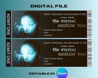 Editable Ariana Grande The Eternal Sunshine Tour Canva Concert Ticket Template *DIGITAL FILE with Instructions*