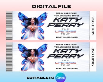 Editable Katy Perry Lifetimes Tour Canva Concert Ticket Template *DIGITAL FILE with Instructions*