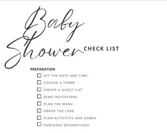 Baby Shower Checklist Printable, Baby Shower Planner Printable, Baby Shower Event Planning, Party Planner, Event Planner, Instant Download