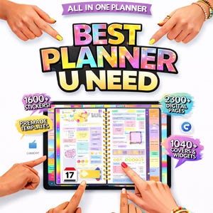 All-in-One Digital Planner 2026 2027, Hyperlink Digital Planner, Daily Weekly Monthly Journal, Goodnotes Planner, apple / google calendar