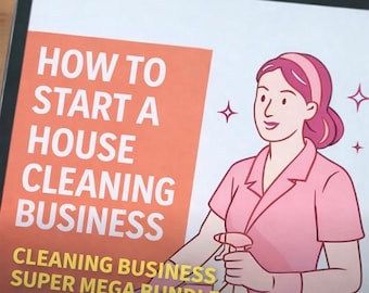 Cleaning Business Bundle containing Forms, Contracts, Service Agreements, Flyers, Social Media Posts, Business Cards and Checklist