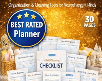 ADHD Cleaning Help for Executive Dysfunction • Tiny Task Home Planner PDF