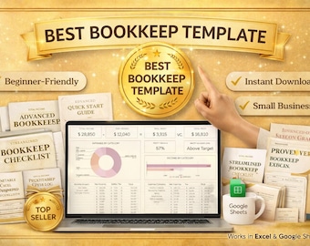 Bookkeeping Template | Profit and Loss Spreadsheet | Income Expense Tracker | Small Business Accounting Sheet
