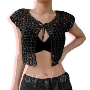 Crochet Mesh Crop Top, bikini, cover up, mesh top crochet, crochet top, crochet pattern, mesh pattern, crop top pattern, PDF CROCHET PATTERN