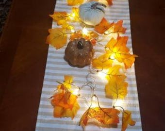 Lighted Fall Garland Set - 16.4ft with 40 LED Lights | Perfect for Thanksgiving and Halloween Decor, Ideal Friendsgiving Gift