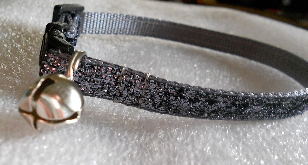 Silver Glitter Cat Collar Kitten Safety Collar Silver Etsy