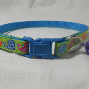 Glitter Whales Colorful Cat Collar, Kitten Collar, Breakaway Collar - adjustable girl cat, boy cat