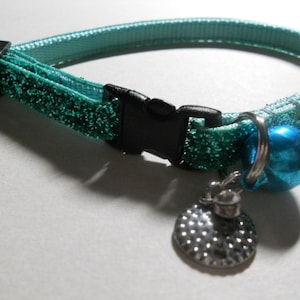 Teal Glitter Cat or Kitten Safety Collar