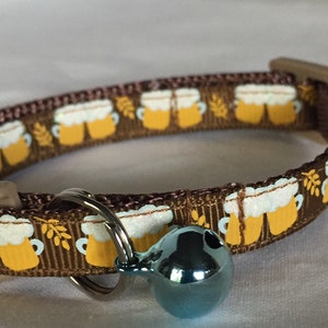 Craft Beer Lover’s Cat or Kitten Collar, Craft Beer Breakaway Collar - girl cat, boy cat, Tiny Dog