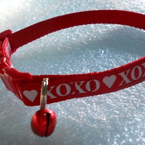 Valentine's XOXO Cat Collar, Kitten Collar, Breakaway Safety Collar
