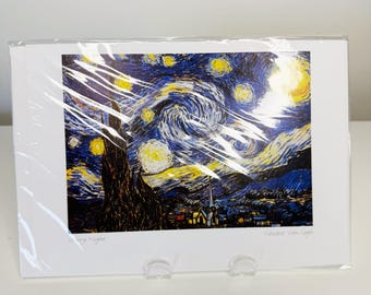 ZWEI Van Gogh Sternennacht Kunstkarten, Kultiges Post-Impressionistisches Briefpapier mit Umschlägen, innen leer, in Plastikhülle, Sternennacht