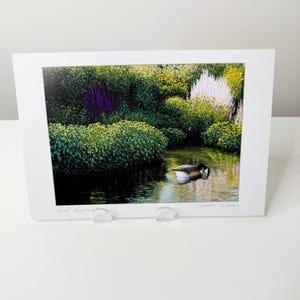 TWO &quot;Lost Lagoon&quot; Cards, Brand New by James Wiens, Loon Wildlife Print, Canadian Nature Scene, with envelope, blank inside, plastic wrap