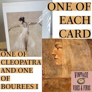 DEUX CARTES D'ART Carte d'art « Cléopâtre » par J.D. Parrish & New « Bourées I » par Mary Dulon, cartes d'art canadiennes avec enveloppe, signée, vierge à l'intérieur