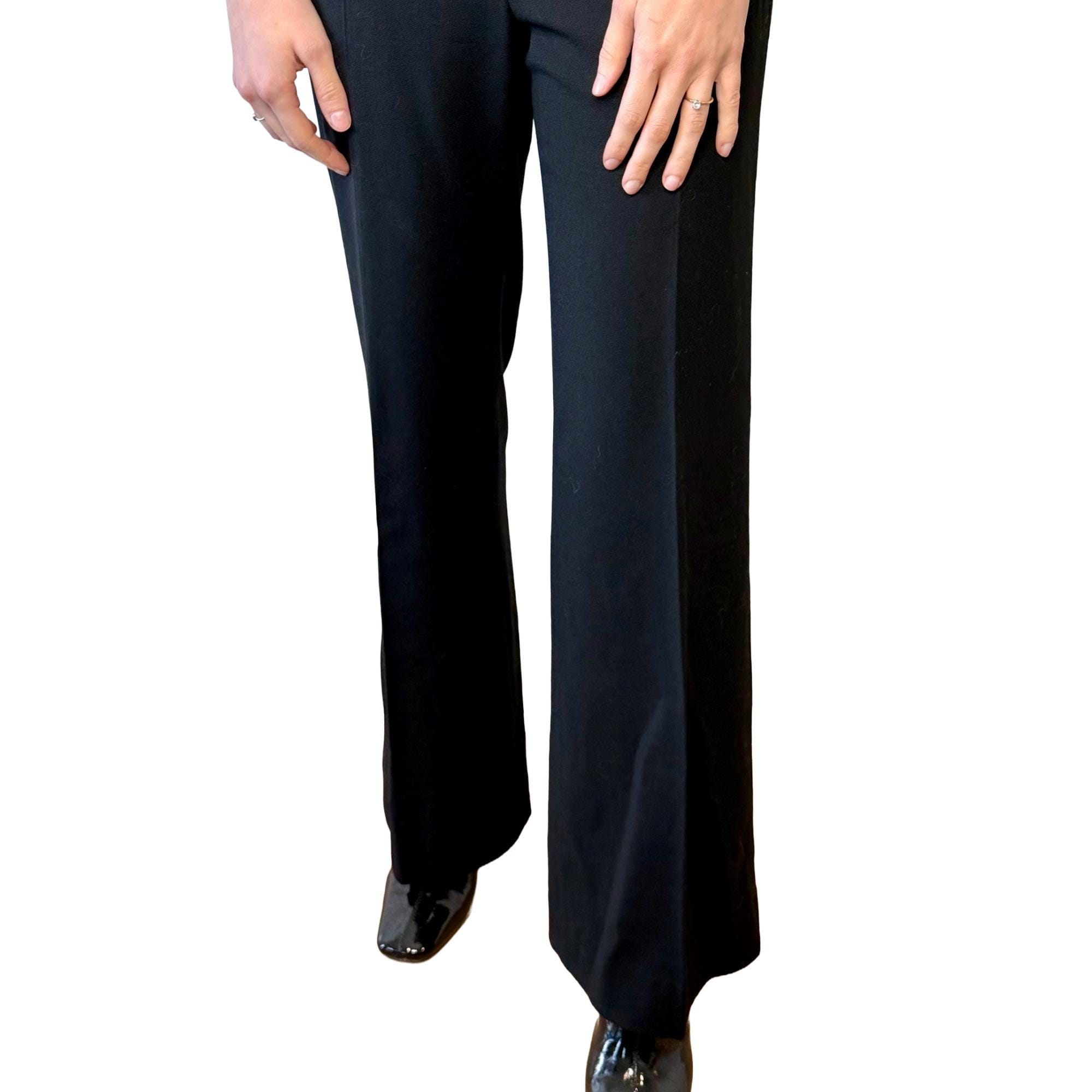 Vintage Dolce & Gabbana Wide Leg Pants, Virgin Wool, Black 2000s