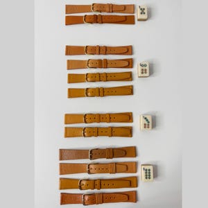 Vintage Kreisler Leather Watch Bands, 11/16&quot; Lug Width, Pigskin, 1970s New Old Stock, R & L Stamped, Leather Watch Straps for Women