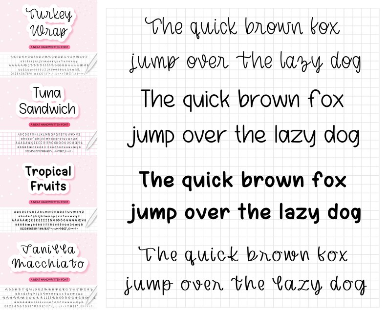 Font Examples Sentance Font Bundle for iPad Notes | Handwritten Script + Minimal Fonts for ...