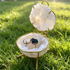 Engagement Ring Box, Crystal Ring Box with Stand, Moroccan Geode Ring Boxes,Ring Container,Crystal Ring Box, Proposal Ring Box, wedding gift