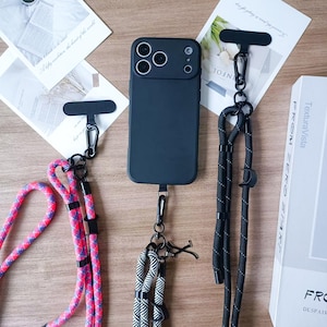 Adjustable Phone Crossbody Lanyard, Custom Initial Phone Strap, 6 Color Options Universal Phone Holder Gift for Women, Grandma, Mom, Sister