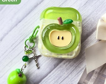 Funda para AirPods con dije de Apple y cruz - Letra personalizada, bonita funda de Apple para AirPods 1-4/Pro/Pro2/Pro3, regalo de cumpleaños para ella/él