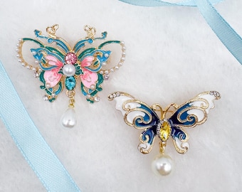 Broche de mariposa hecho a mano, broche de pintura esmaltada, esmalte de mariposa, pin de esmalte de mariposa, insignia de mariposa, regalo de mariposa, regalos para ella