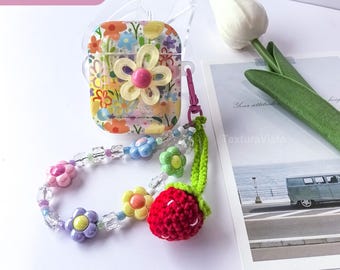 Funda para AirPod 4, AirPod 1/3/Pro/Pro2/Pro3, diseño 3D de Apple y colgante de girasol hecho a mano, regalo divertido y adorable para fans de Apple.