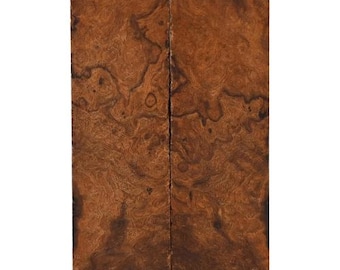 Bookmatched Ironwood Knife Handle Scales (Burl Ball Pattern) – Natural Wood Knife Scales for DIY Crafts – Size 5 1/8x1 3/4x1/2 inches–1 Pair