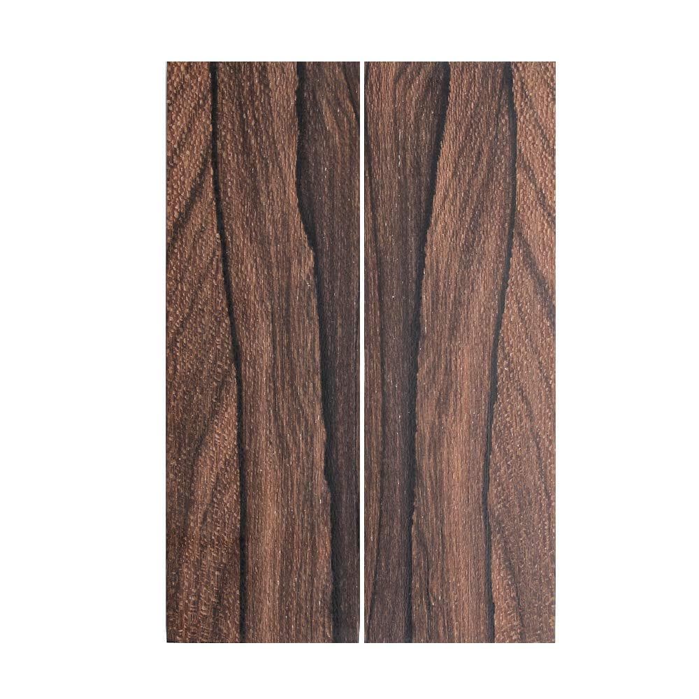 Bookmatched Ziricote Wood Knife Handle Scales – Knife Handle Materials – Wood Knife Scales for DIY Crafts –Size 3/8x1 9/16x4 3/4'' – 1 Pair