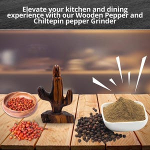 IECAP LLC Ironwood Pepper Grinder – Manual Spice Grinder & Chili Pepper Mill, Salt Grinder, Handmade Pepper Mill Grinder Bild 3