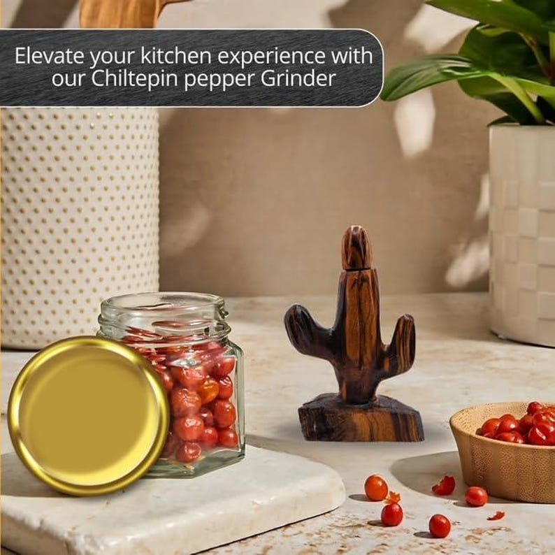 IECAP LLC Ironwood Pepper Grinder – Manual Spice Grinder & Chili Pepper Mill, Salt Grinder, Handmade Pepper Mill Grinder Bild 5
