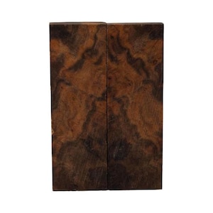 Bookmatched Ironwood (Burl Ball Pattern) Knife Handle Scales – Natural Wood Knife Scales for DIY Crafts – Size 5.13 x 1.75 x 0.5 In-1 Pair