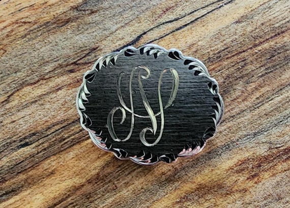 Brooch:  N Initial Sterling Silver.  laMode - image 1