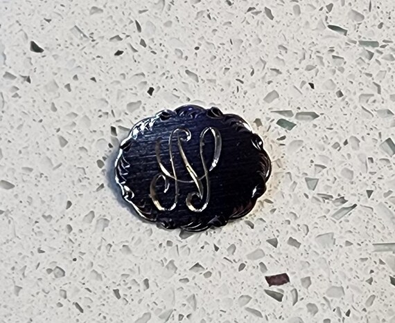 Brooch:  N Initial Sterling Silver.  laMode - image 5