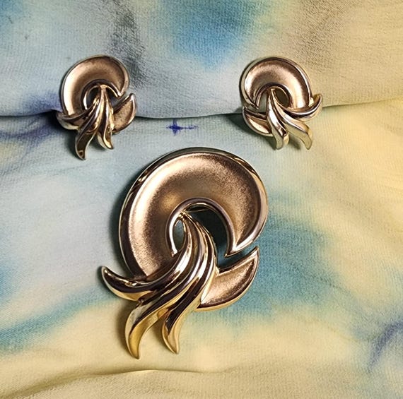 TRIFARI Swirl Earrings and Brooch