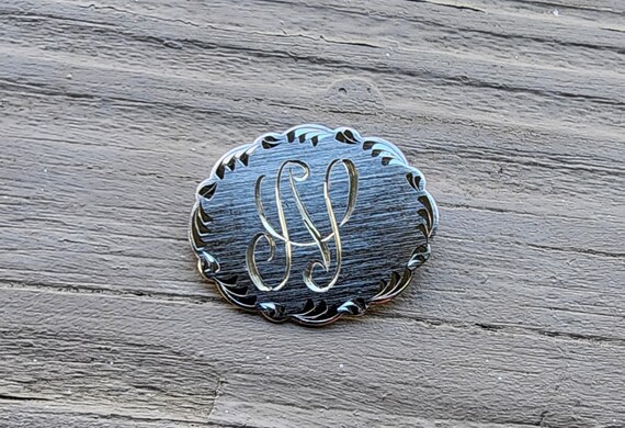 Brooch:  N Initial Sterling Silver.  laMode - image 4