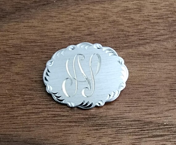 Brooch:  N Initial Sterling Silver.  laMode - image 3