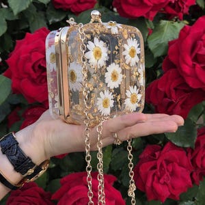 Handmade Epoxy Resin Purse – Clear Glitter Acrylic Bag, Unique Fashion Accessory, Statement Handbag, Gift for Her