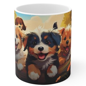 Cute Puppy Cartoon Mug – Fun Gift for Dog Lovers, Dog Mum or Dad, Pet Owners and Animal Fans