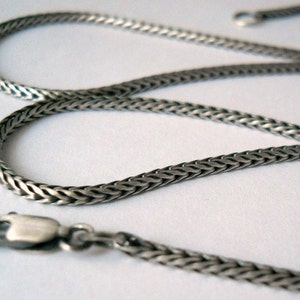 foxtail chain, sterling silver, finished chain, sturdy chain, silver chain, womens chain, unisex chain, mens chain, chain for pendant