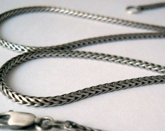 foxtail chain, sterling silver, finished chain, sturdy chain, silver chain, womens chain, unisex chain, mens chain, chain for pendant