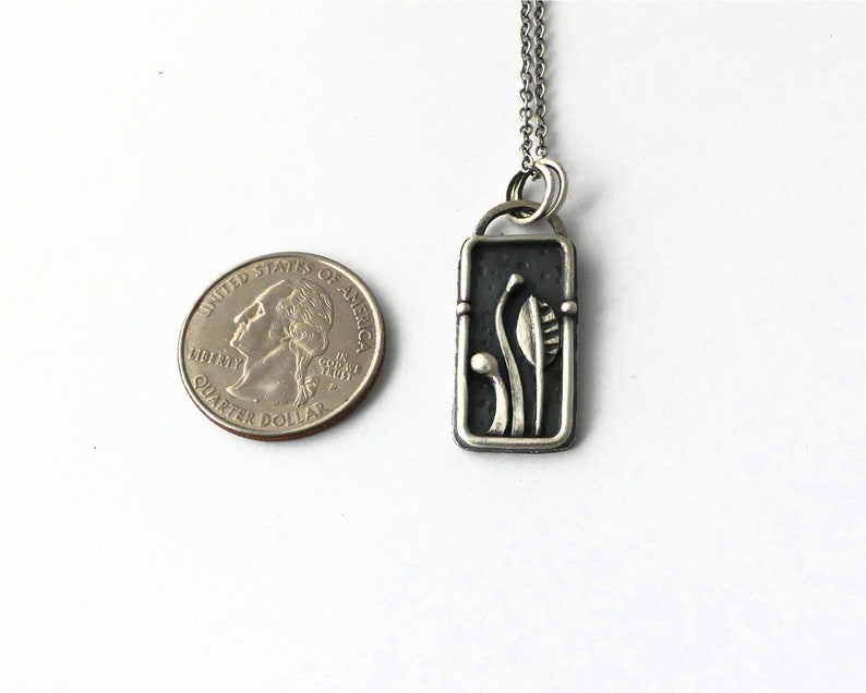 nature gift hikers pendant leaf pendant, tree jewelry stems and leaf pendant sterling silver outdoors jewelry