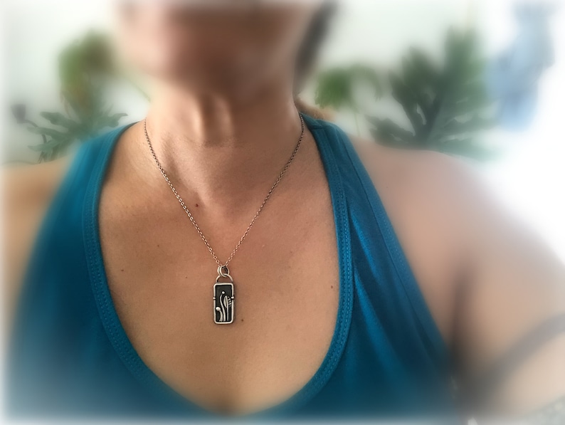 nature gift hikers pendant leaf pendant, tree jewelry stems and leaf pendant sterling silver outdoors jewelry